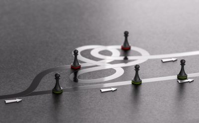 image of chess pawns trying to move forward