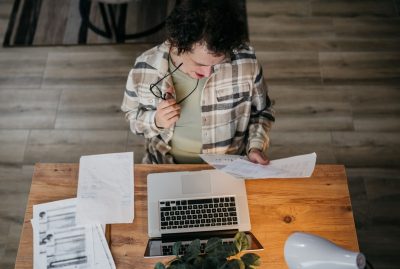 Man looking for student loan debt