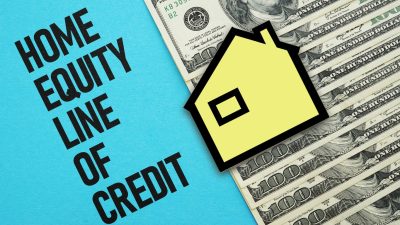 Home equity line of credit HELOC is shown as the business and financial concept