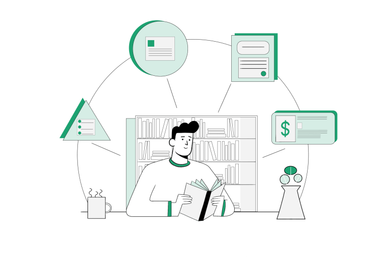 a man learning about financial options