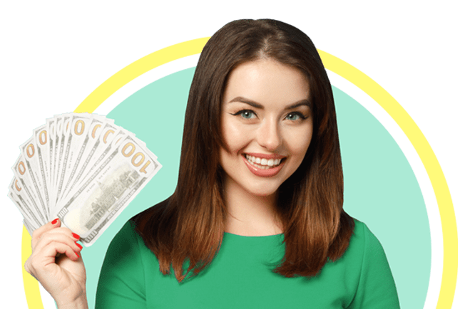 Woman holding structured settlement payment