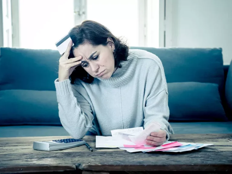 Woman with financial stress